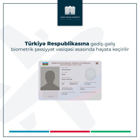 Türkiyə Respublikasına  gediş-gəliş biometrik şəxsiyyət vəsiqəsi əsasında həyata keçirilir
