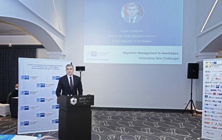 Dövlət Miqrasiya Xidmətinin rəisi Vüsal Hüseynov Alman-Azərbaycan Xarici Ticarət Palatasının üzvləri ilə görüşüb