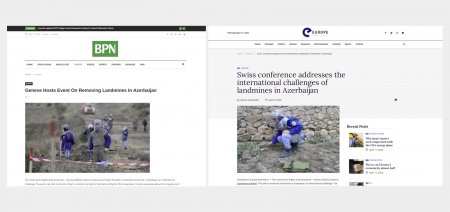 Avropa mediası Azərbaycanın mina probleminə həsr olunmuş Cenevrə konfransından bəhs edib