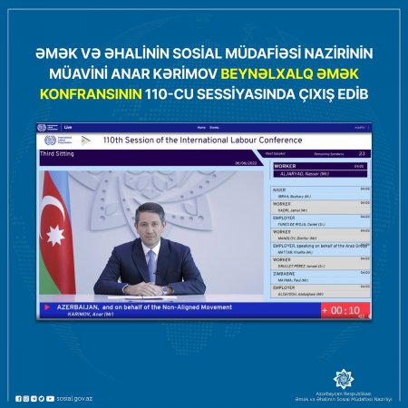 BƏT-in sessiyasında Azərbaycanda əmək və sosial müdafiə  sahəsində aparılan islahatlar barədə məlumat verilib